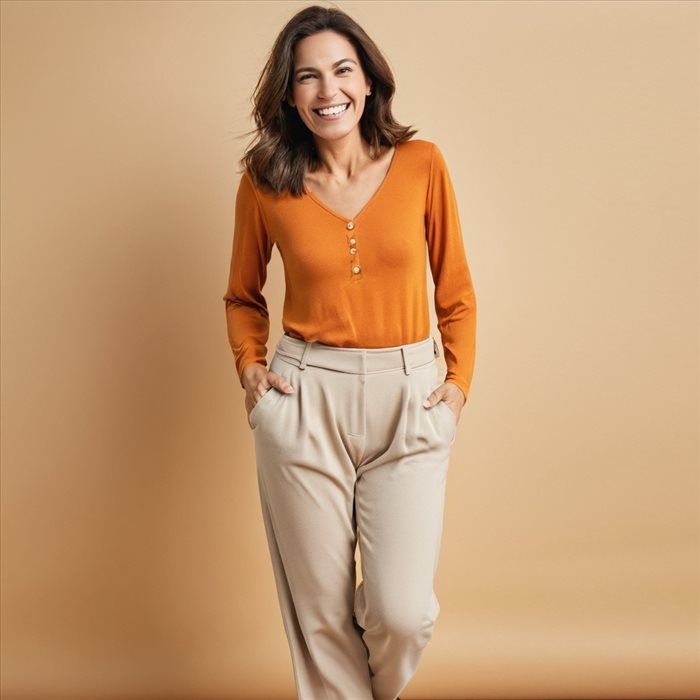 Pantalon Taille Haute : Style Ronde en Élégance
